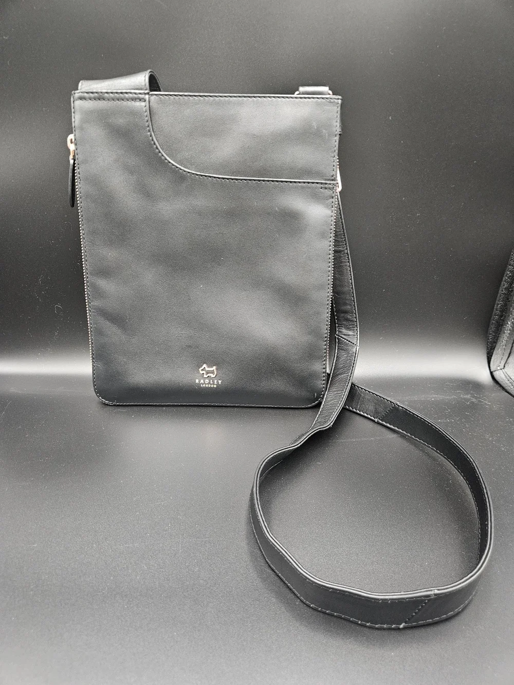 Radley London Black Leather Crossbody Bag Rose Gold Hardware